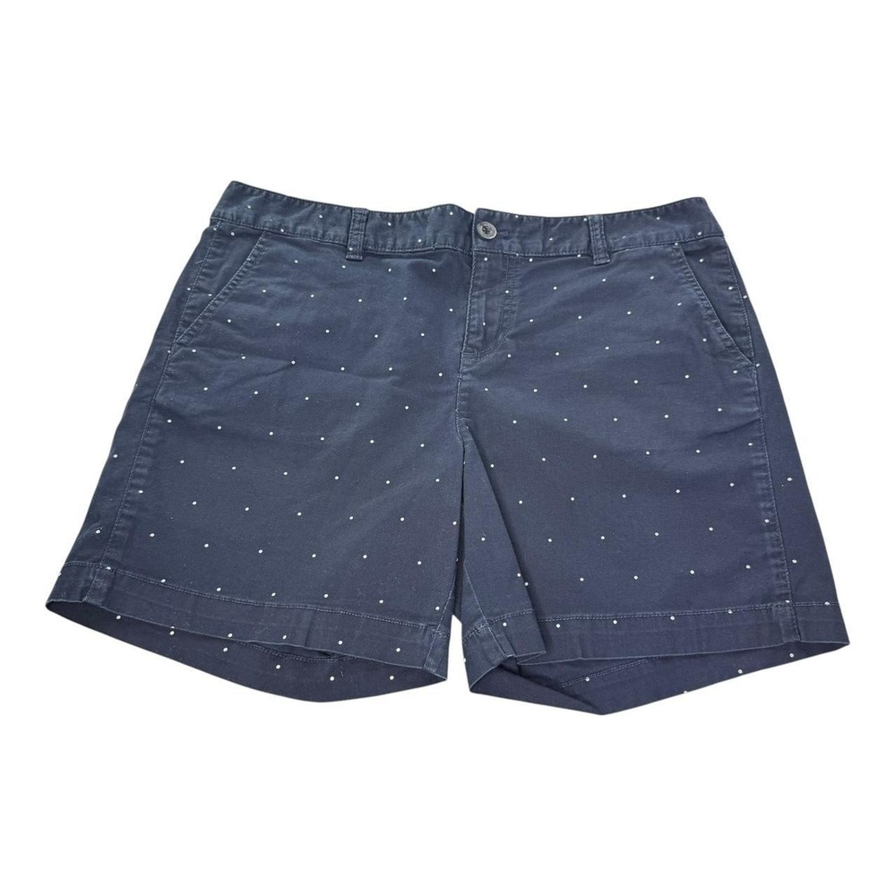 G.H. Bass & Co Navy Polka Dot Chino Shorts Women's Size 10 Stretch Casual